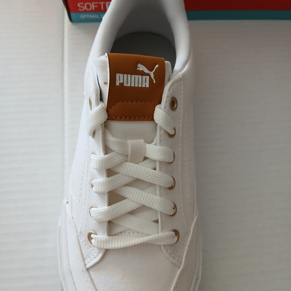 Puma White Low-Top Sneakers with Gold Accents - Picture 12 of 14